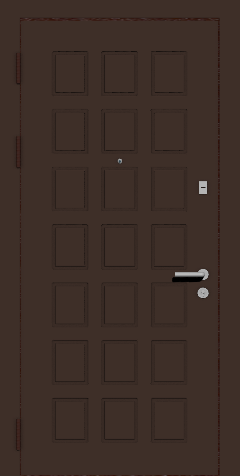 Входная дверь МДФ Эмаль коричневая